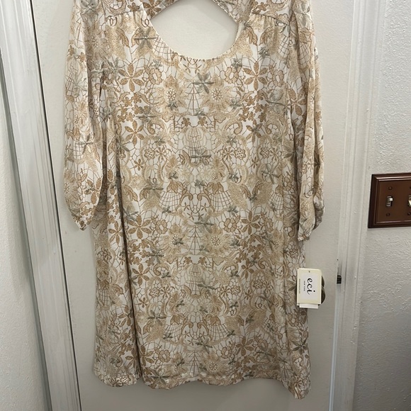 NWT Gold & White Dress - Picture 1 of 5